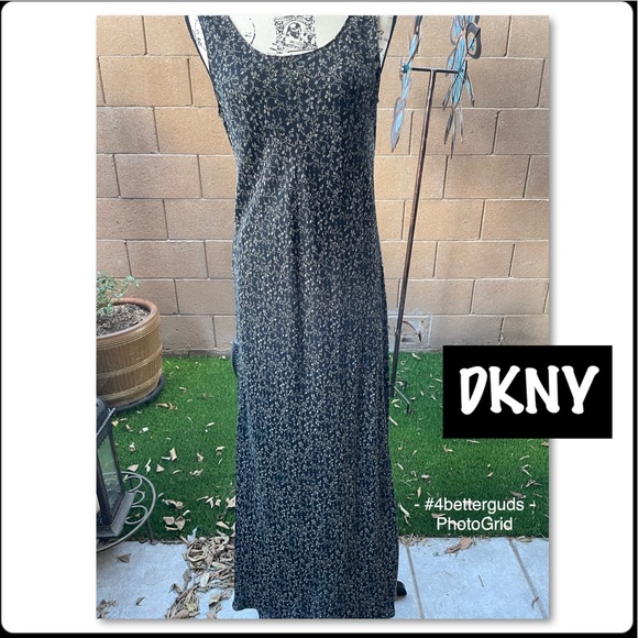 Dkny Dresses & Skirts - Vintage DKNY Maxi Delicate Floral Sleeveless Scoop Neck Dress 10